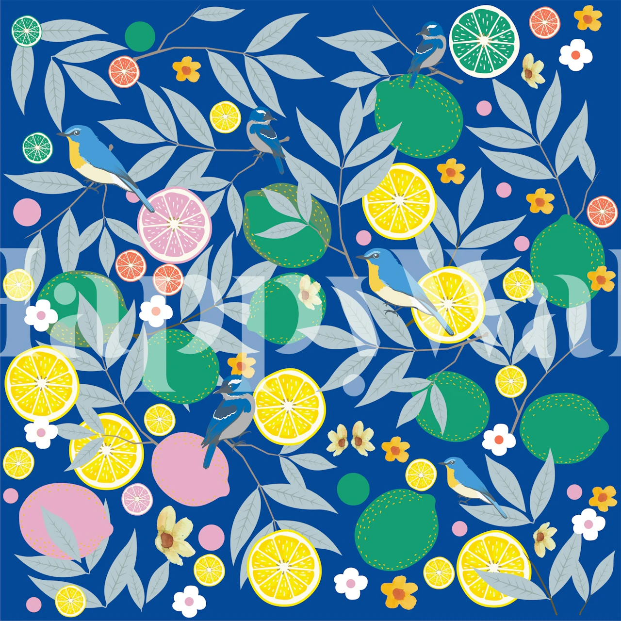 Papel pintado Citrus garden en una habitación