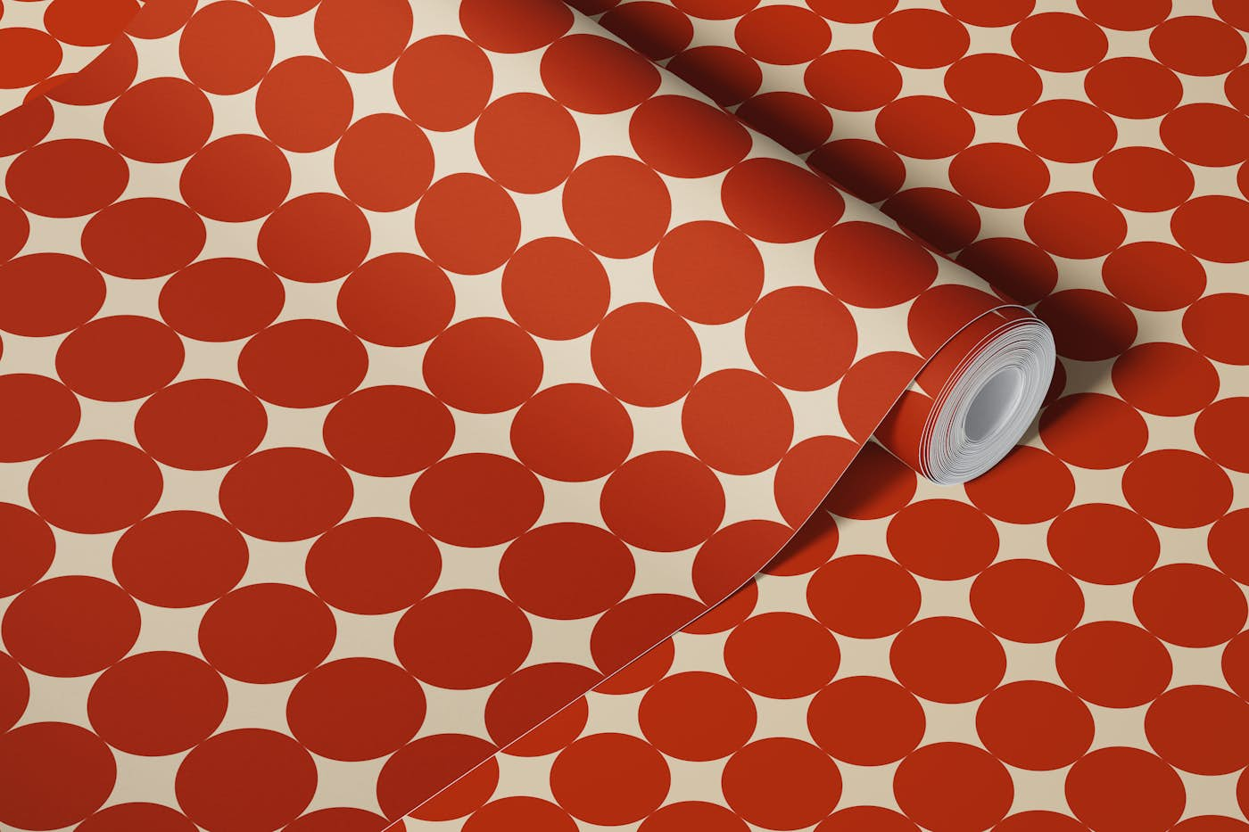 Geometric Circles in Dark Red wallpaper roll