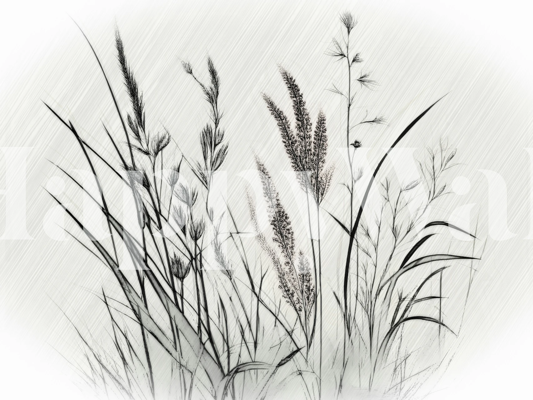 Neutral Botanicals wallpaper in a room