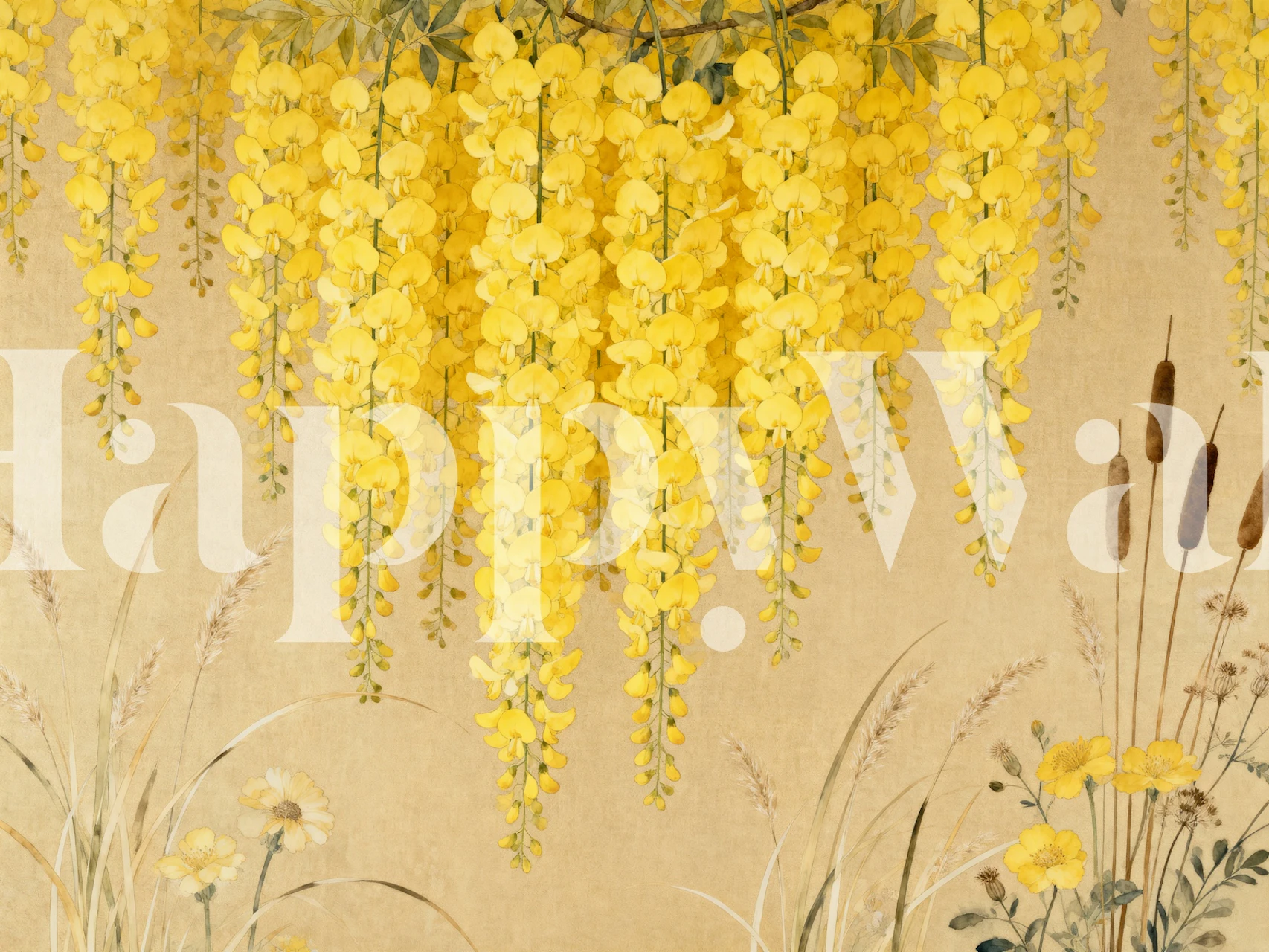 Watercolor botanicals auf Tapetendesign