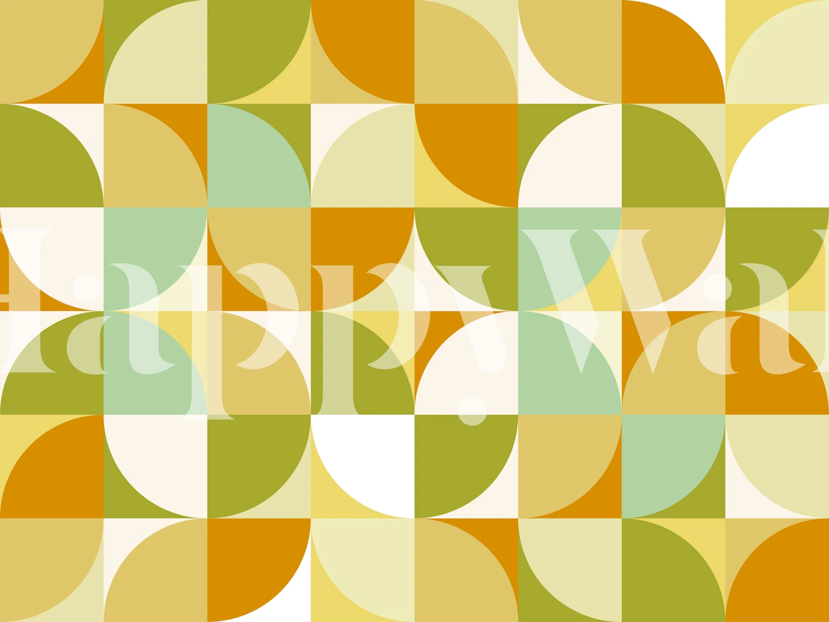 Modern mid-century Bauhaus wallpaper in a room