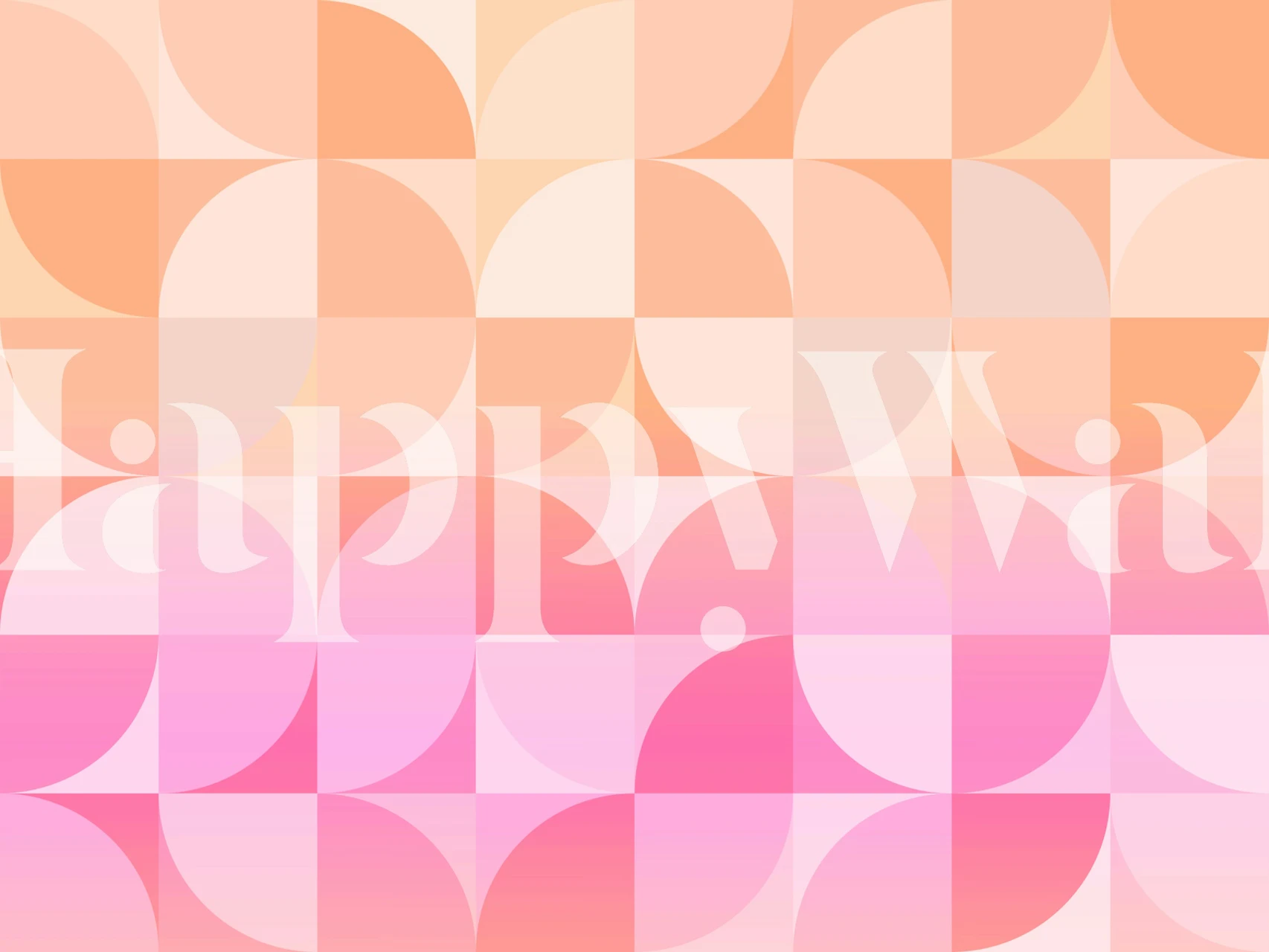 Geometric peach and pink circles wallpaper