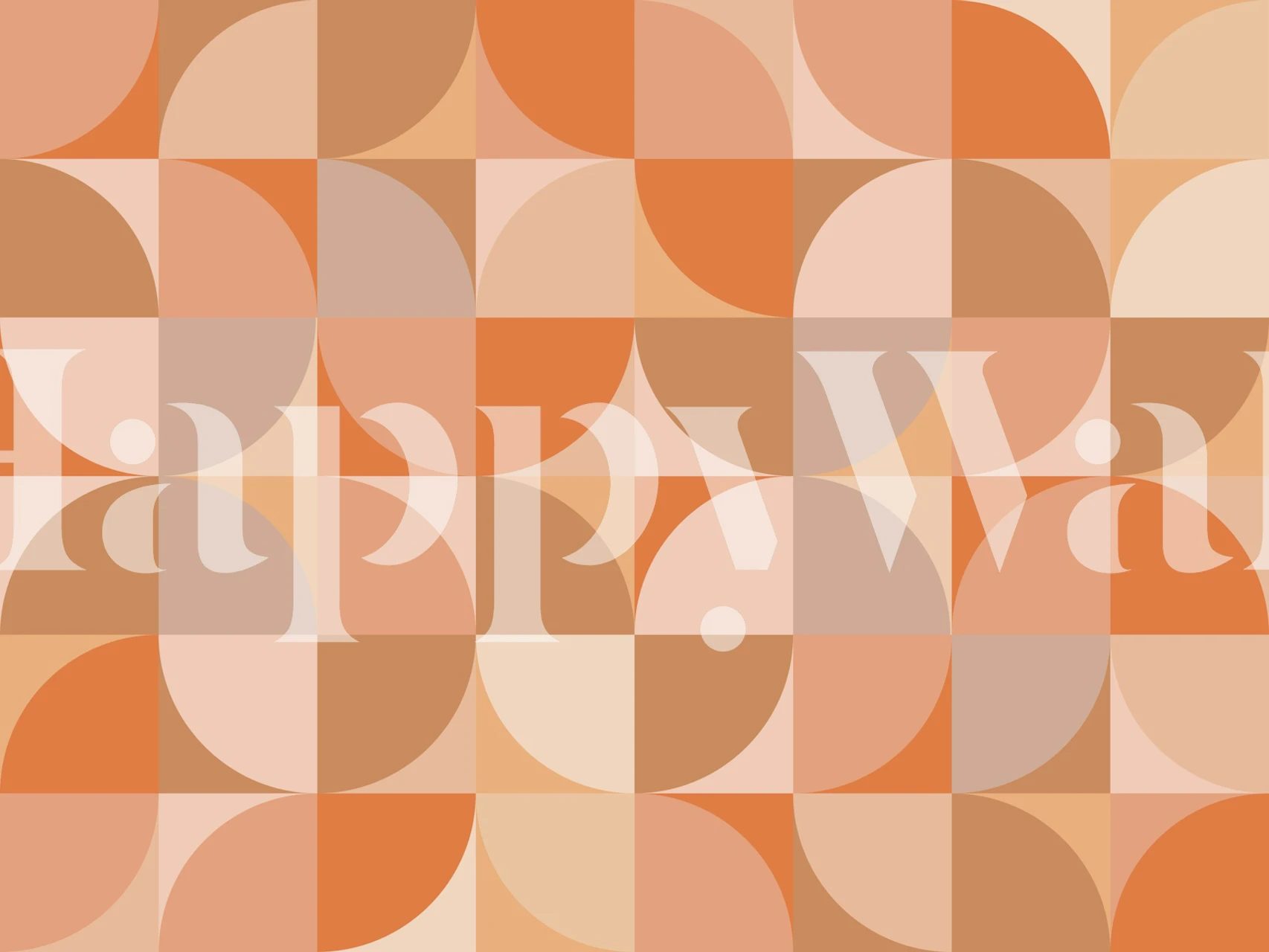 Mid-Century Peach Fuzz wallpaper in a room