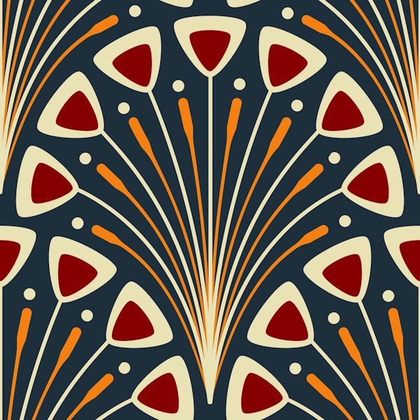 Art deco scallops (2073A)