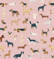 Dog Breeds in Pink papiers peint