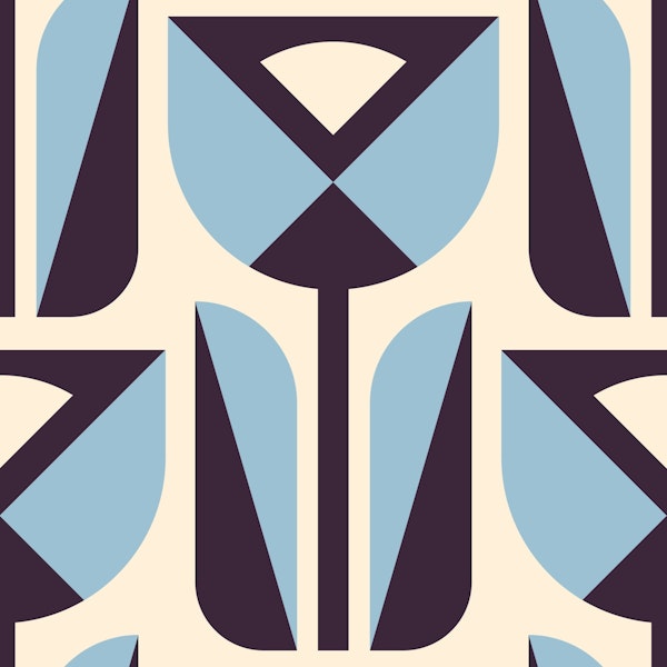 Geometric tulips pattern / 2839 A
