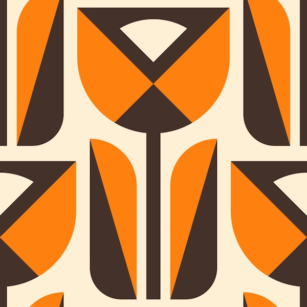 Geometric tulips pattern / 2839 C