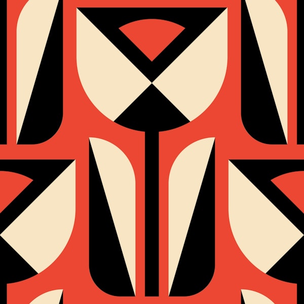 Geometric tulips pattern / 2839 E