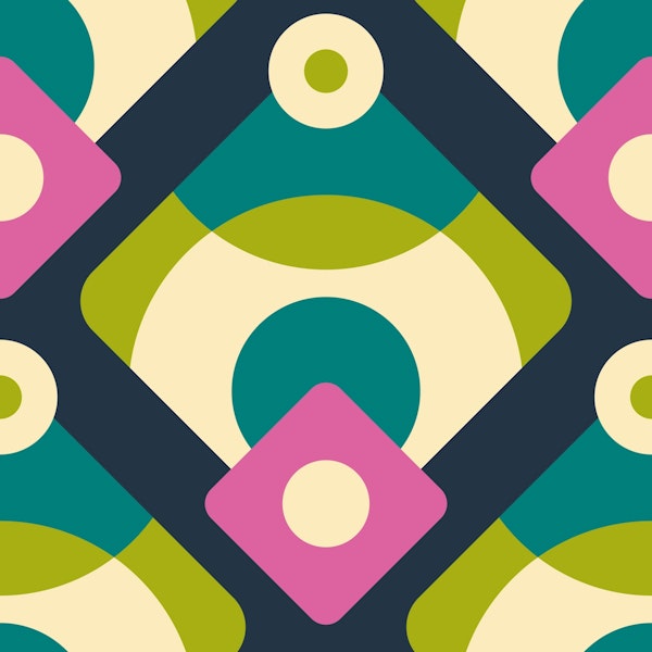 Abstract shapes retro pattern / 2897 A