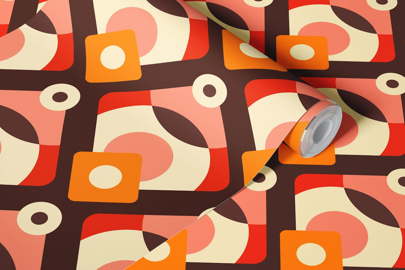 Abstract shapes retro pattern / 2897 B wallpaper roll