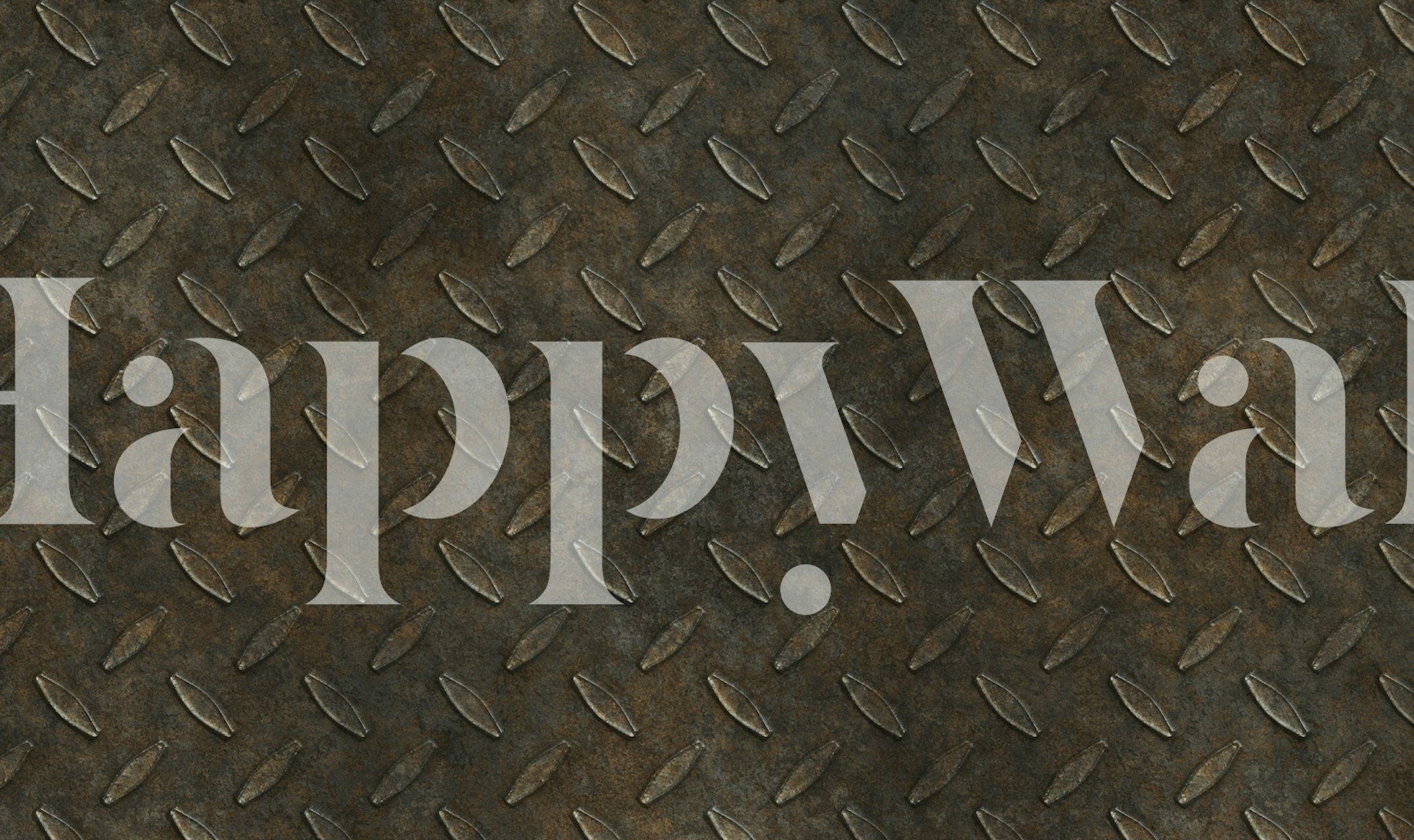 Rusty diamond plate texture in brown and gray wallpaper