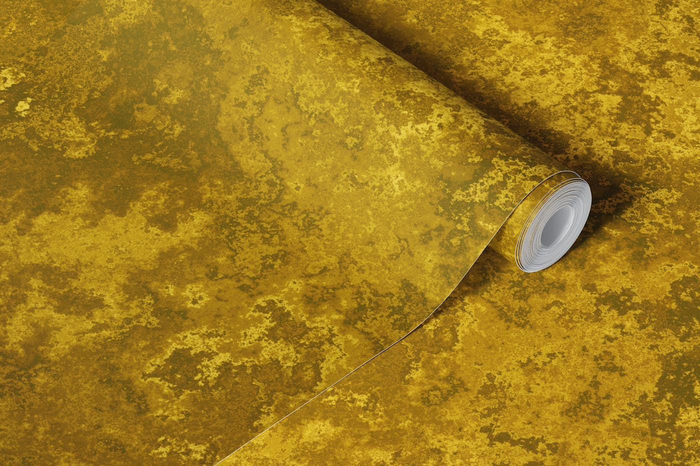 Subtle Moss Texture Mustard Yellow wallpaper roll