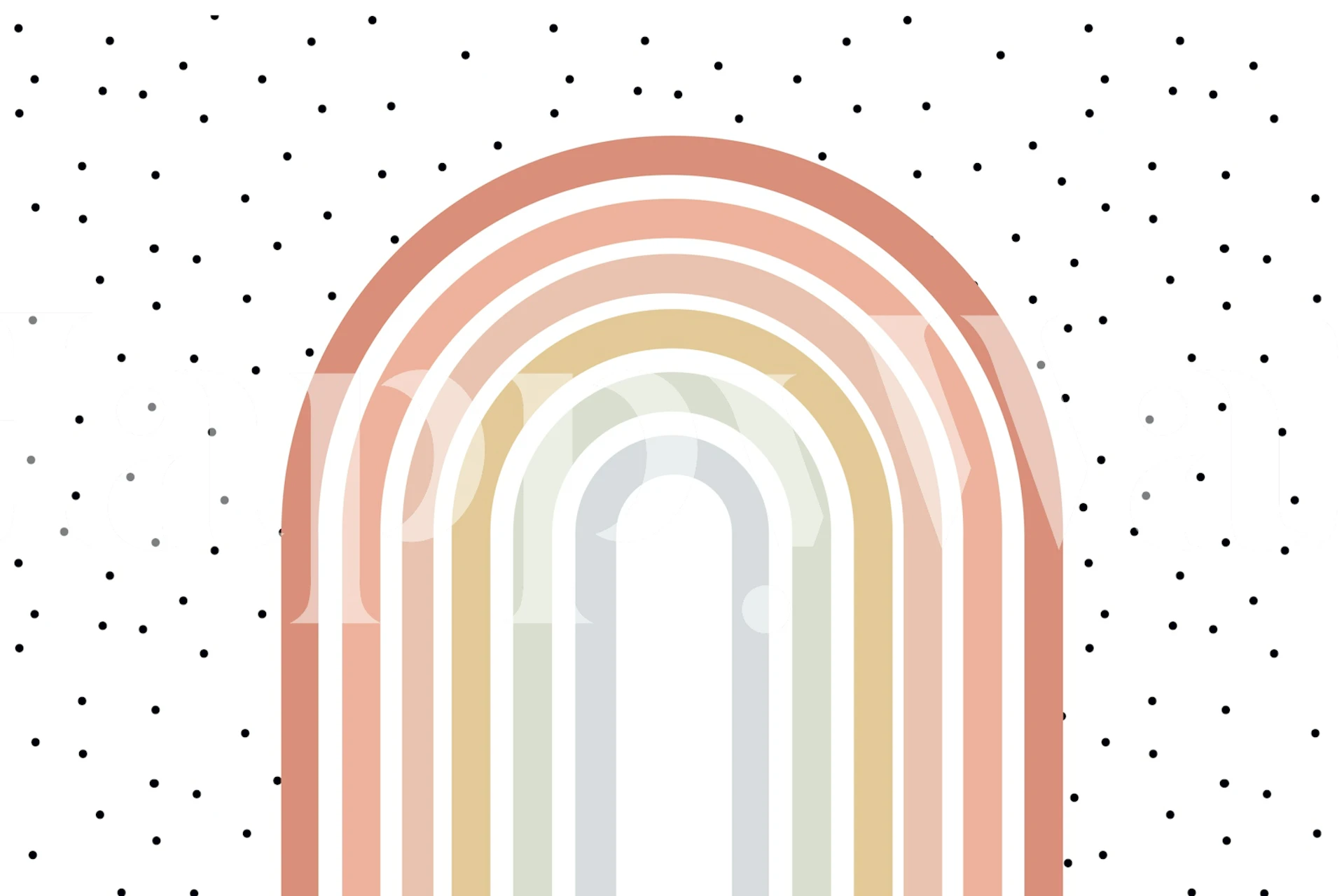 Boho Rainbow Polka Dot wallpaper in a room