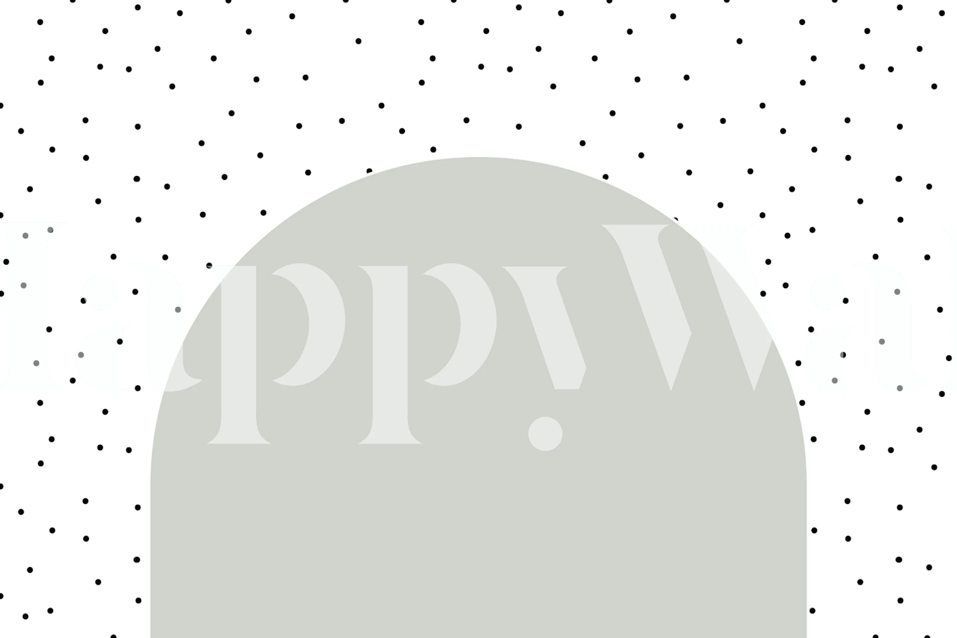 Sage green wide arch polka dots on white wallpaper