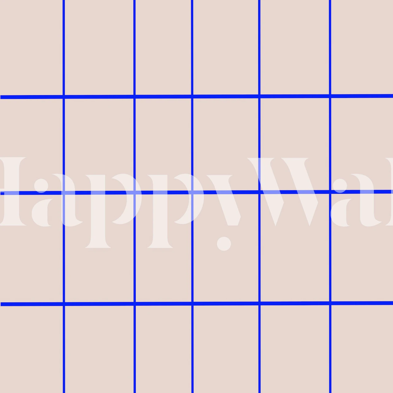 Blau Kacheln kakelmönster tapet med mjuk beige bakgrund och blå linjer.