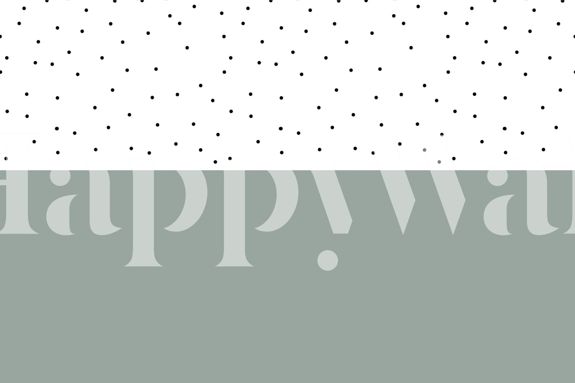 Sage green and white polka dot wall mural for a tranquil and elegant interior