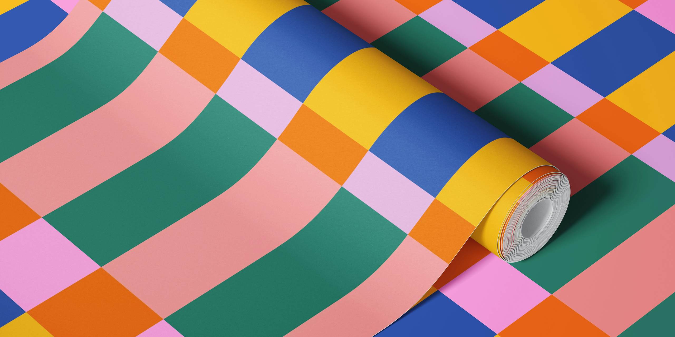 Papier peint à motifs de carrés géométriques Colorful