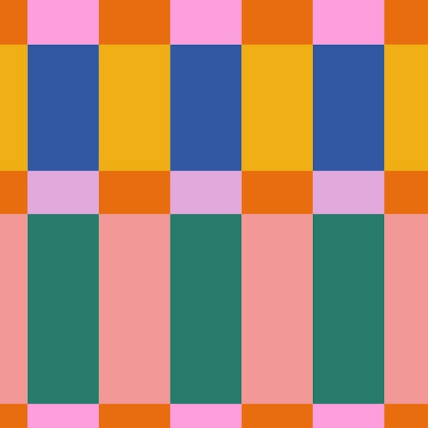 Colorful Checked Geometric Shapes