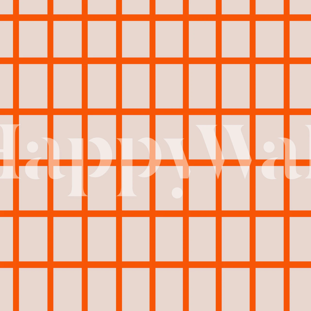 Geometric orange grid pattern on light background wallpaper