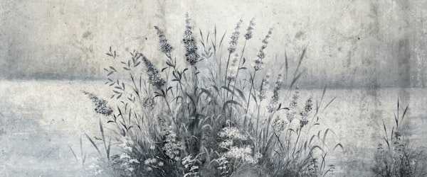 Gray Pampas Flowers - Grunge