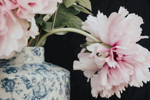 Flower Vase of Pink Peonies