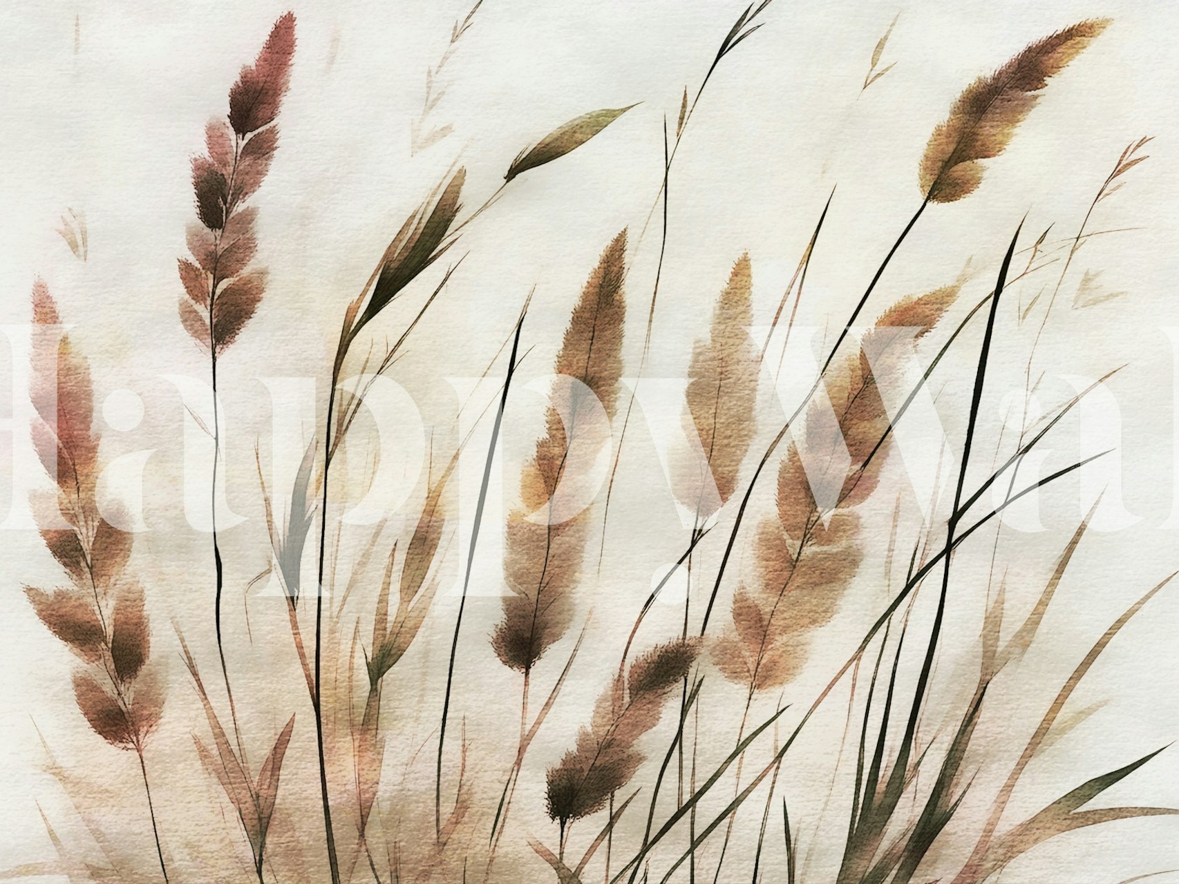 Pampas Grass Watercolor wallpaper | Happywall