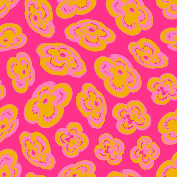 FLOATING LILIES Abstract Floral - Fuchsia