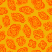 FLOATING LILIES Abstract Floral - Yellow wallpaper