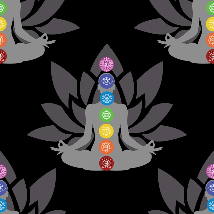 Chakra Meditation Black Wallpaper