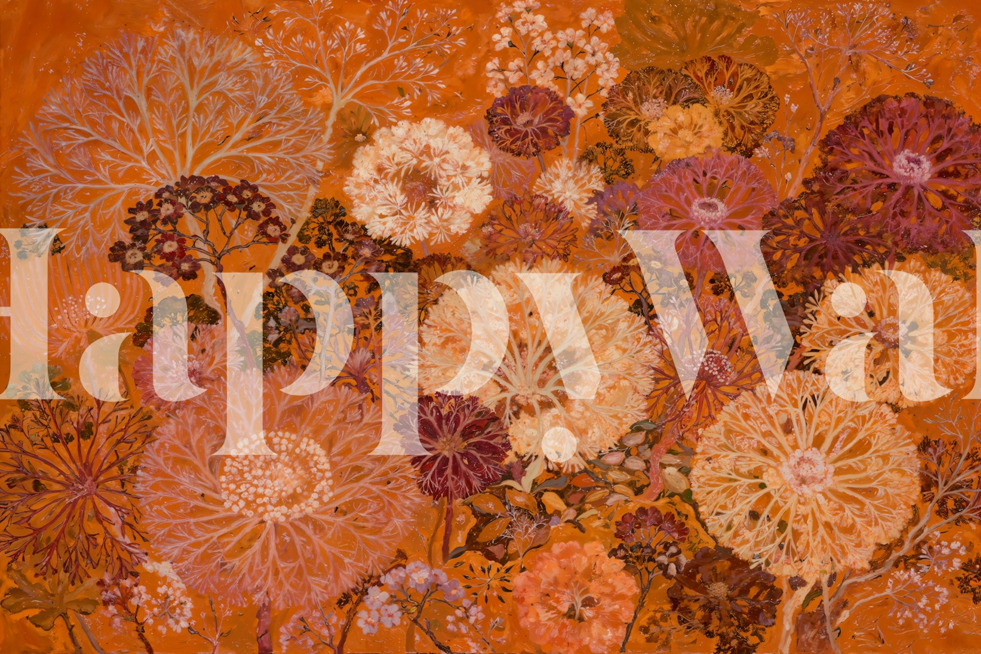 Groovy Flower Meadow wallpaper in a room