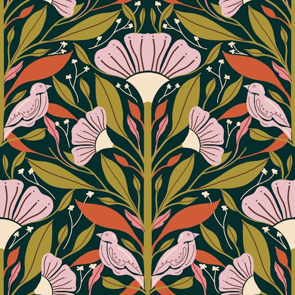 Blooming night bird garden