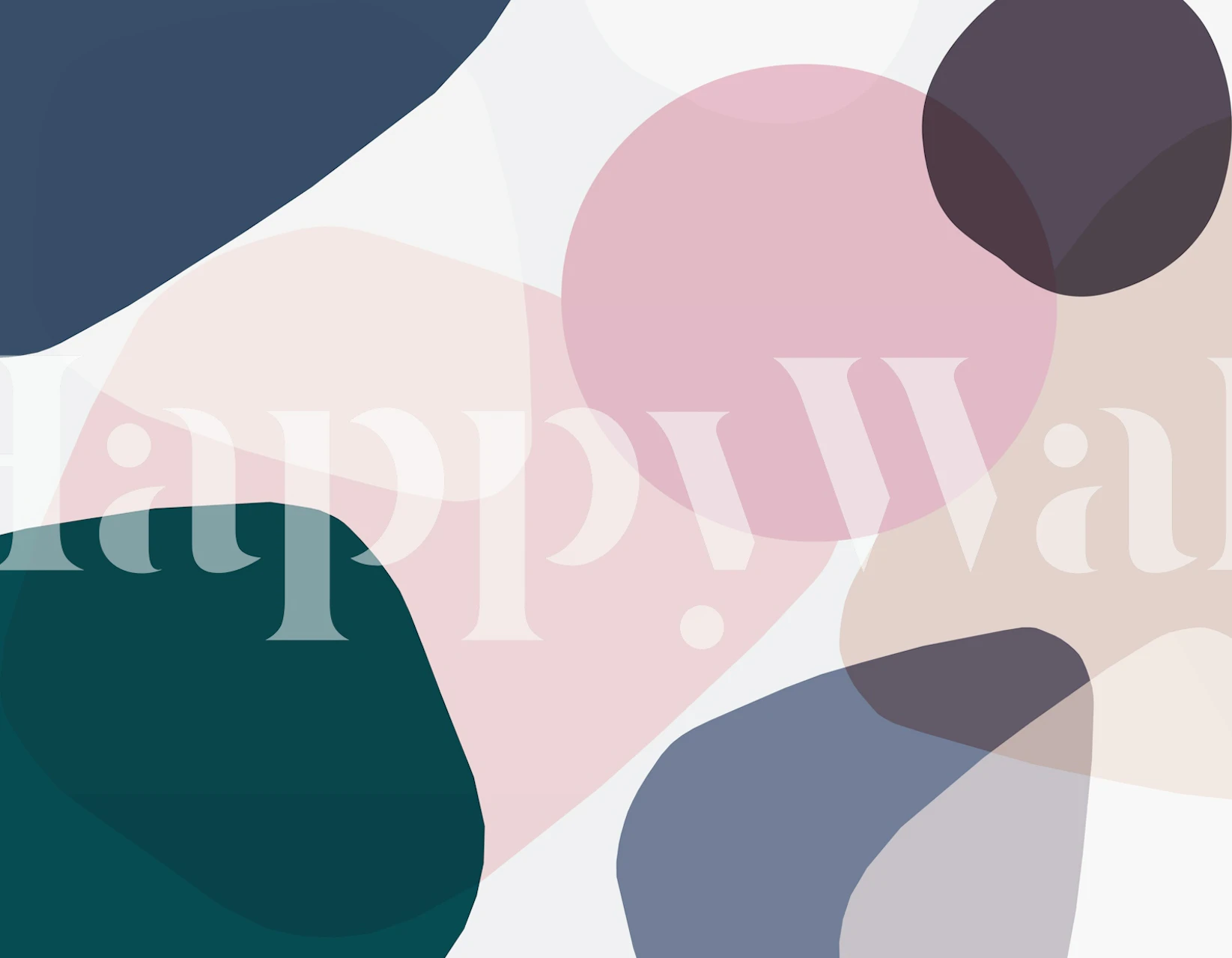 Abstract stone shapes wallpaper in a room