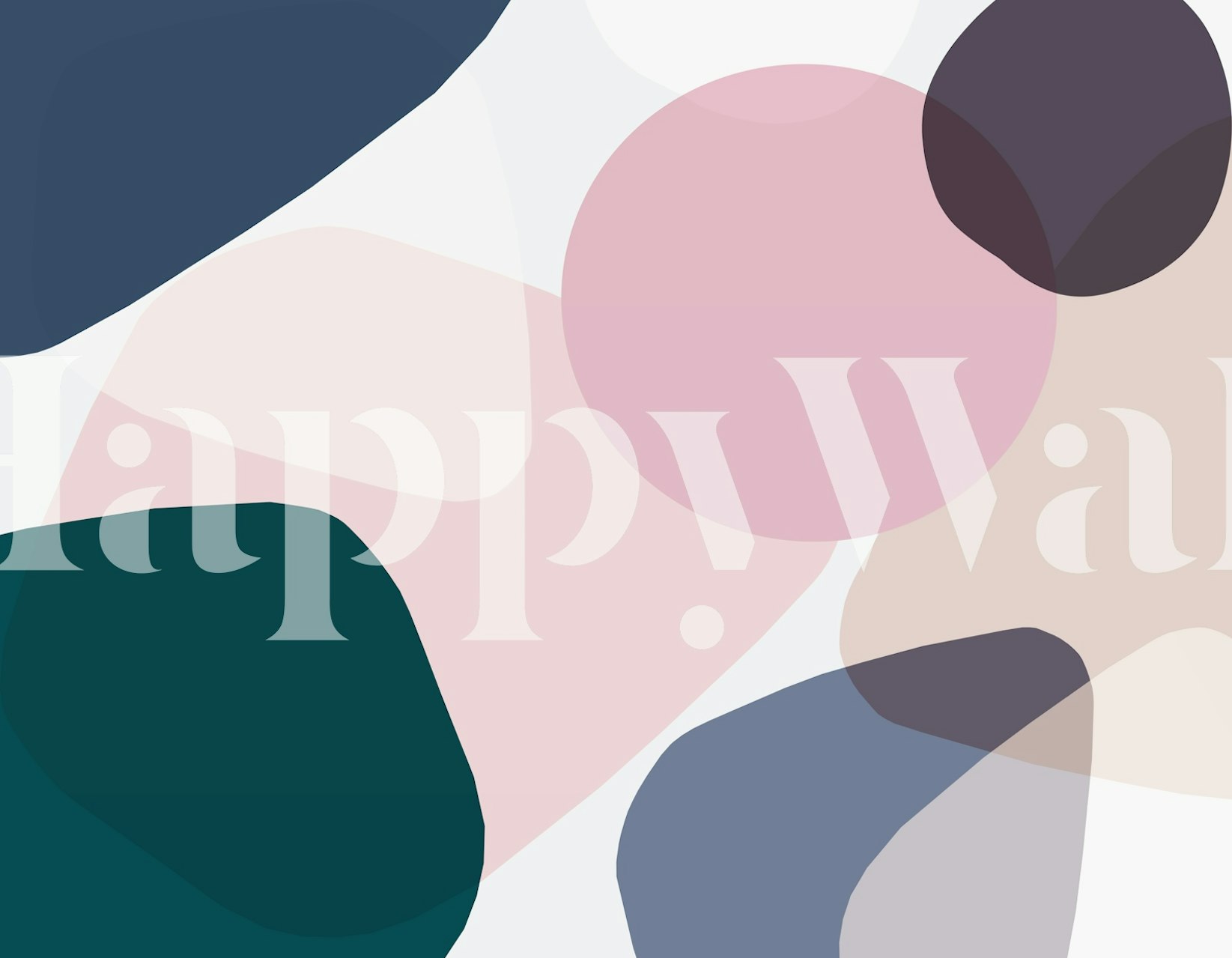 Abstract stone shapes wallpaper in a room