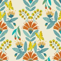 Scandi wonderland flowers wallpaper