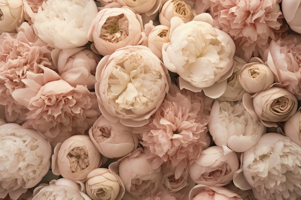 Blossom Cascade Floral Beauty Peach Ivory