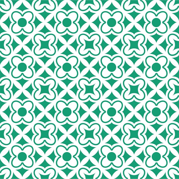 Turkish floral ornament green white