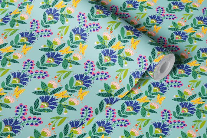 Fairytale floral colorful paradisewallpaper roll
