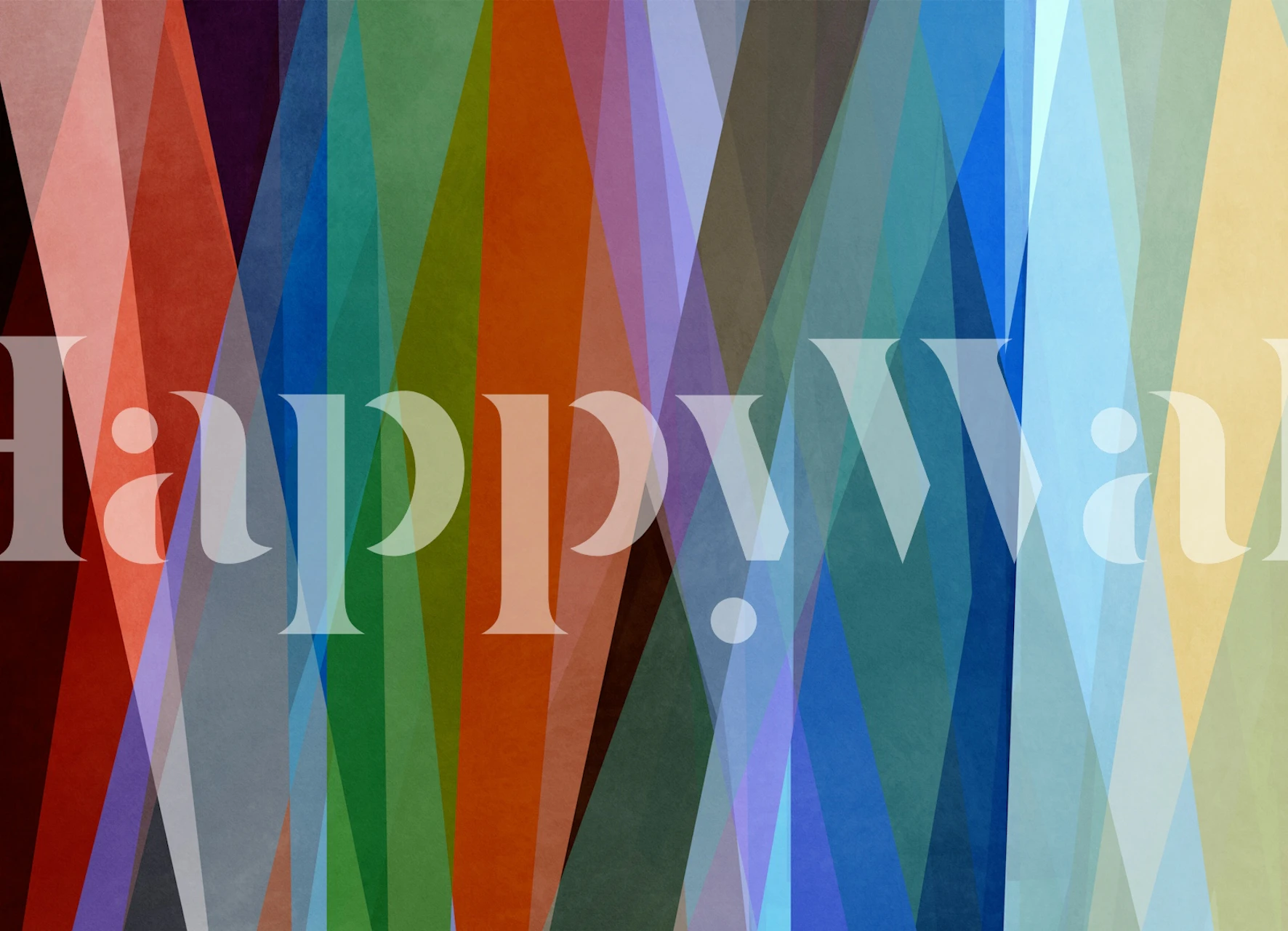 Colorful overlapping stripes in various shades wallpaper