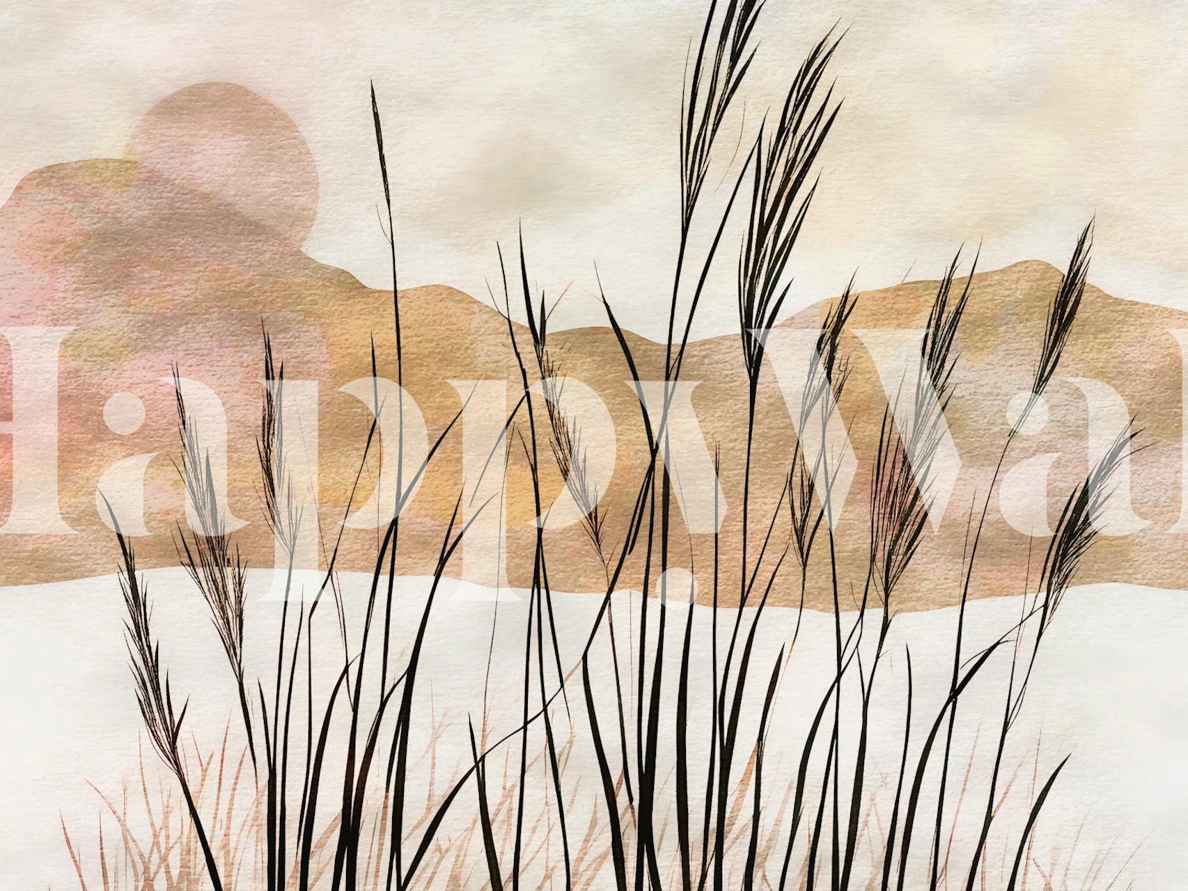 Nordic Grass Land wallpaper in a room