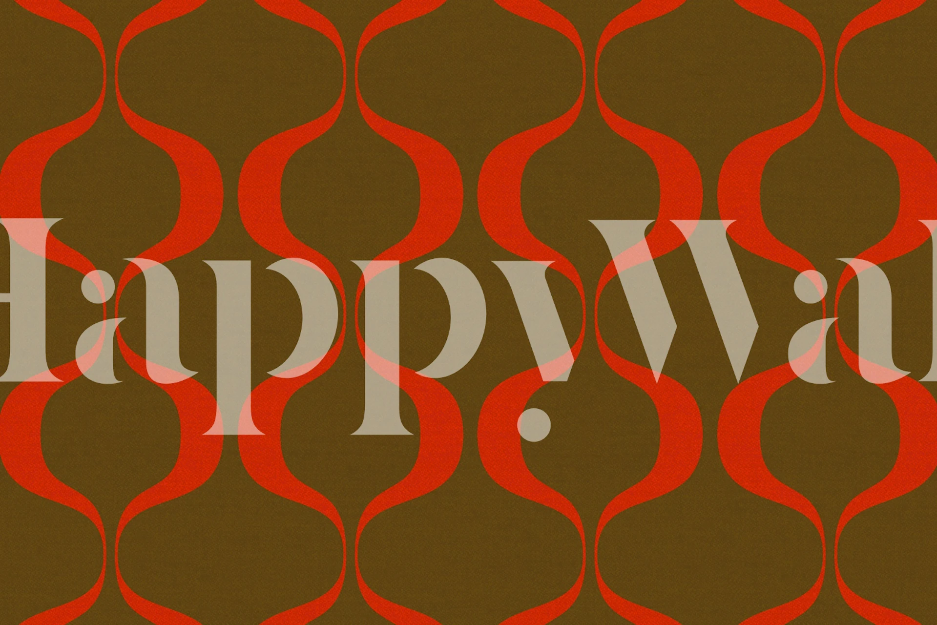 Retro orange and brown wave pattern wallpaper