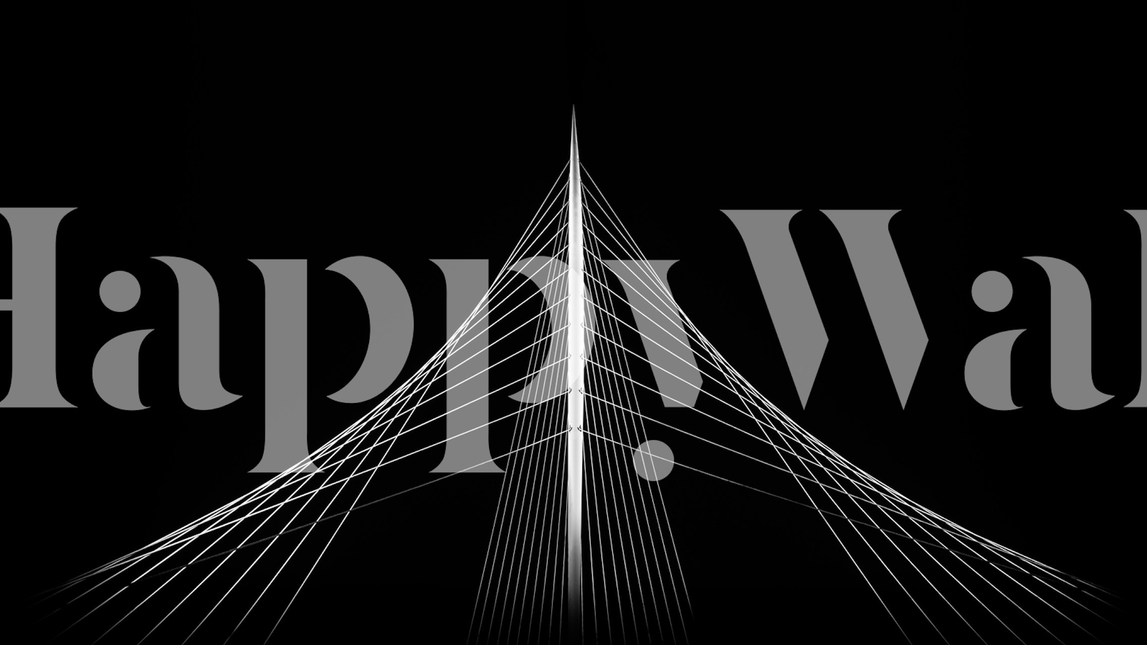 Geometric white lines on a black background wallpaper