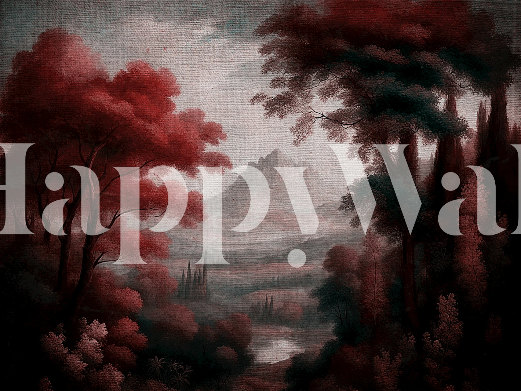 Antique Autumn Forest Tapete in einem Raum