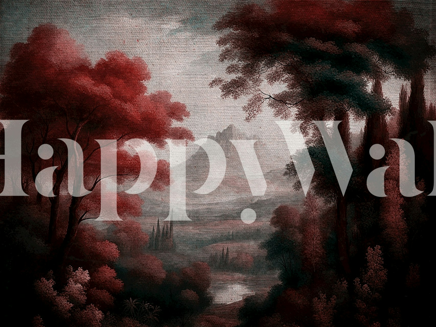 Antique Autumn Forest Tapete in einem Raum