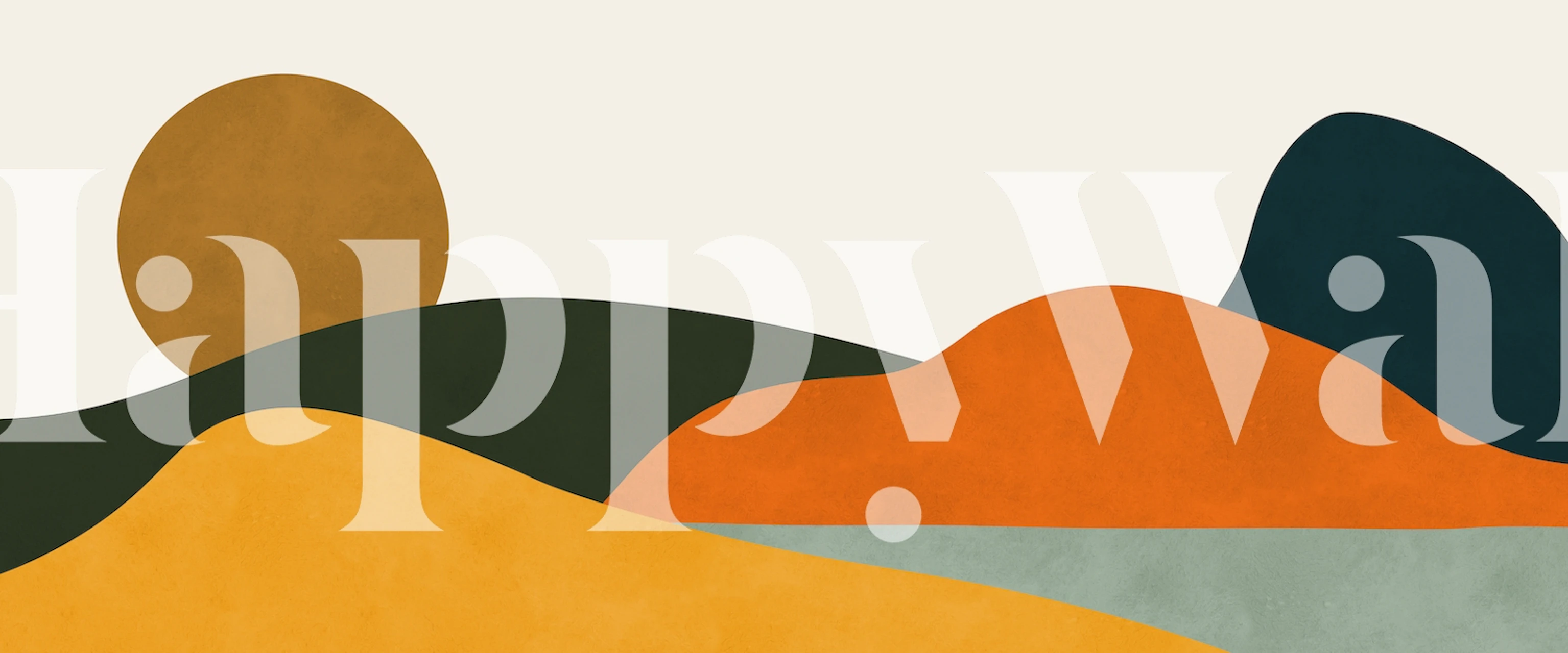 Watercolor landscape Tapete in einem Raum angezeigt