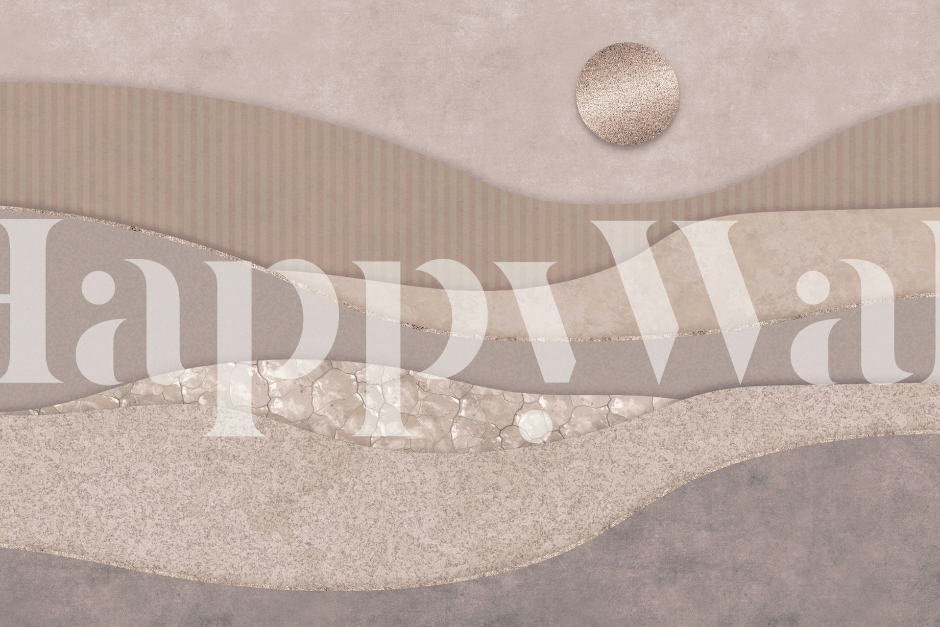 Fototapeta Abstraktní pastelově růžový úplněk a koláž krajiny