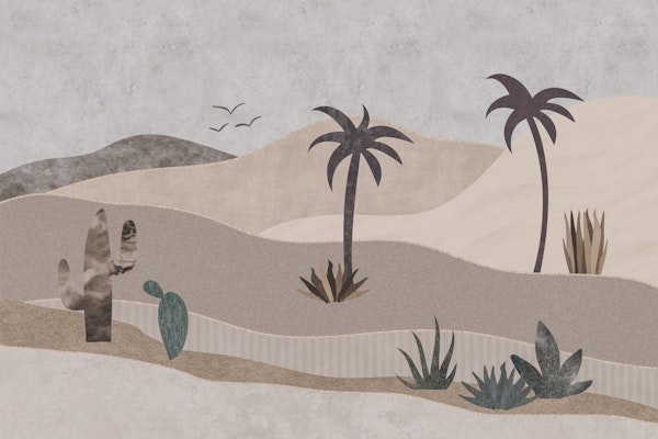 Abstract Desert Landscape Collage Art