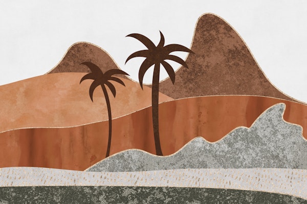 Savannah Landscape Paper Collage Art