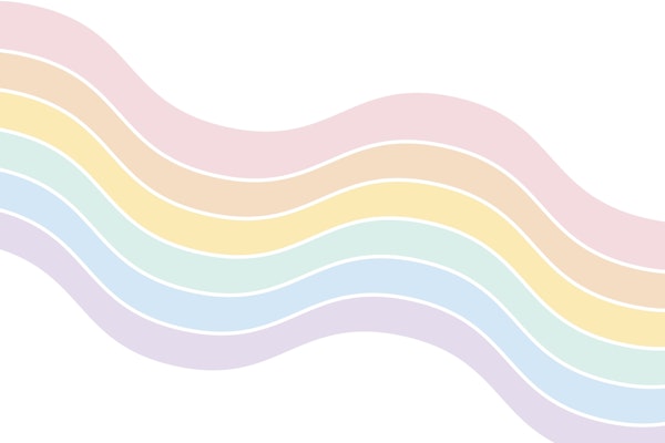 Soft Pastel Rainbow Wavy