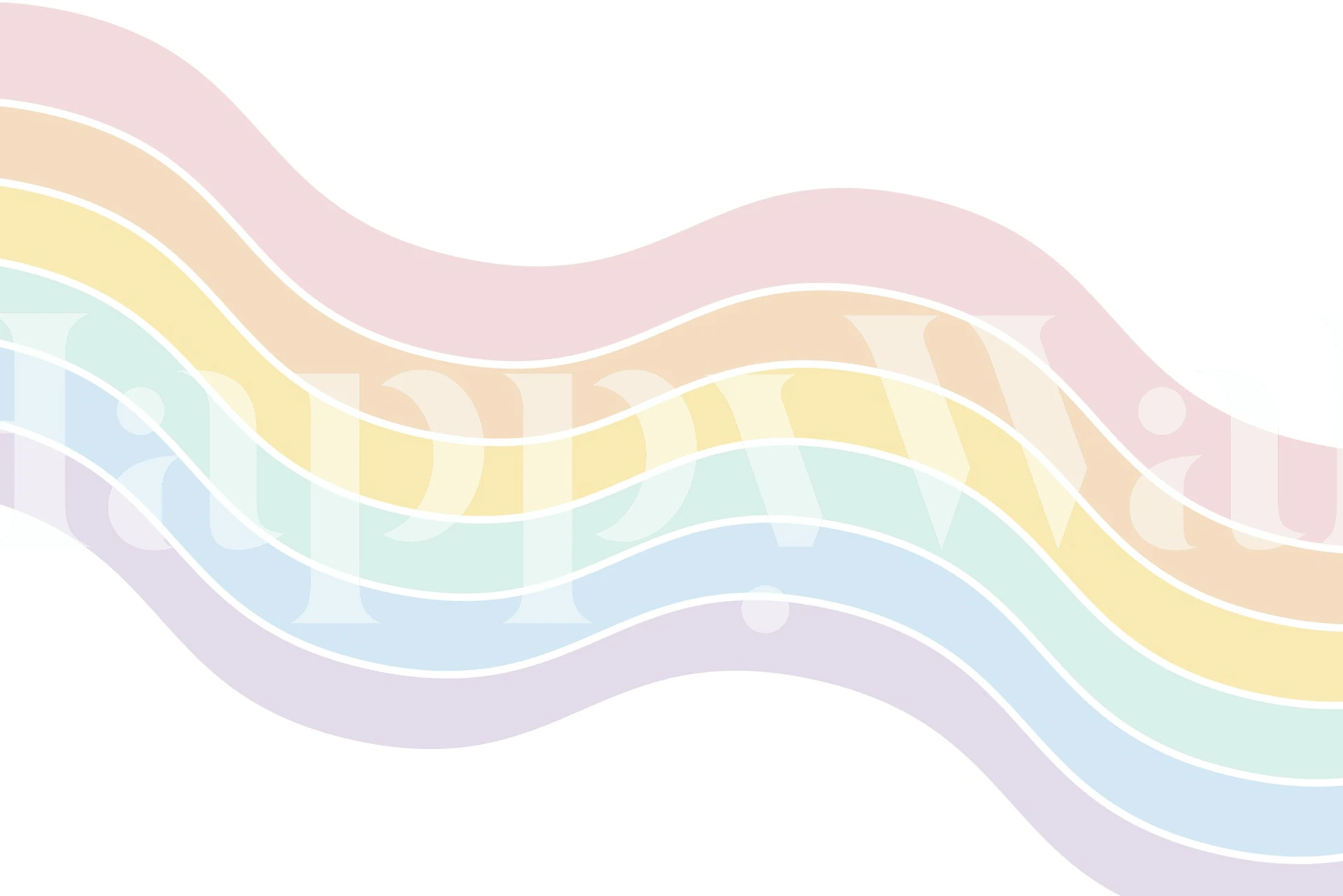 Pastellfarbene Wellen mit sanften Farben auf weißem Hintergrund, Tapete