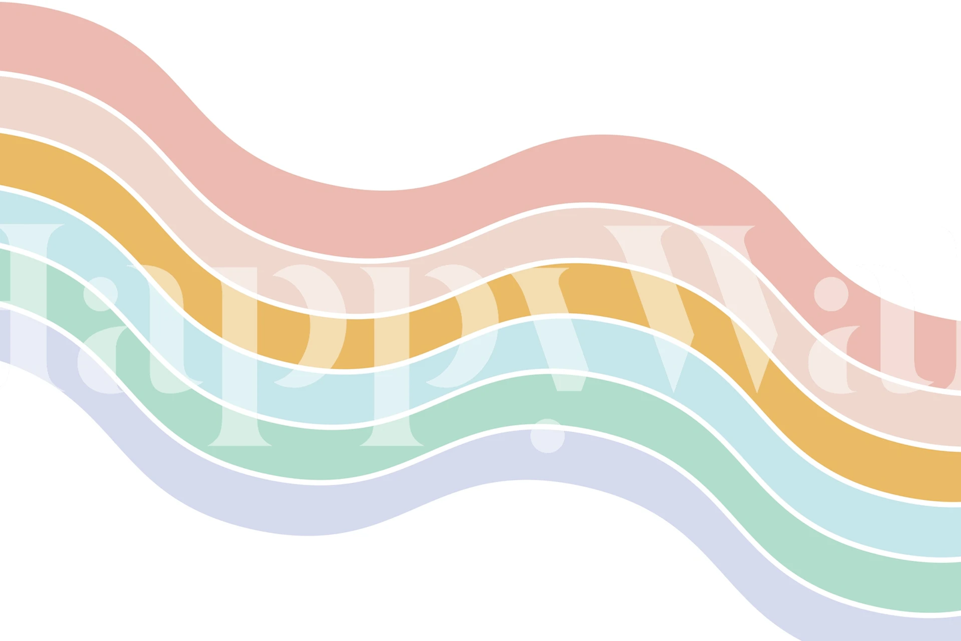 Abstrakt pastelfarvet bølgetapet skaber en beroligende æstetik